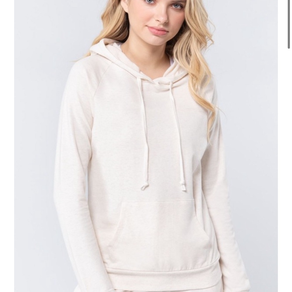 - Oatmeal soft hooded sweatshirt - Picture 2 of 3